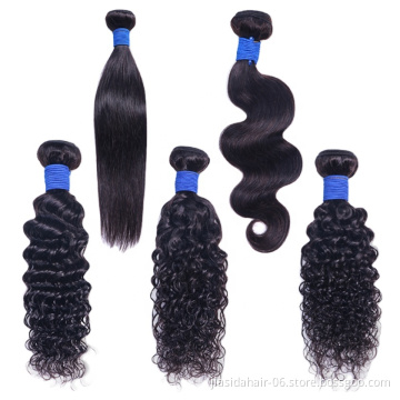 Black Wholesale Hot Selling Wavy Curly Weave Raw Brazilian Bundles Cuticle Aligned Virgin Human Hair Extension